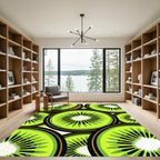 Lush Green Vibrant Kiwi Fruit Slice Rug