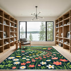 Whimsical Floral Meadow Path Rug