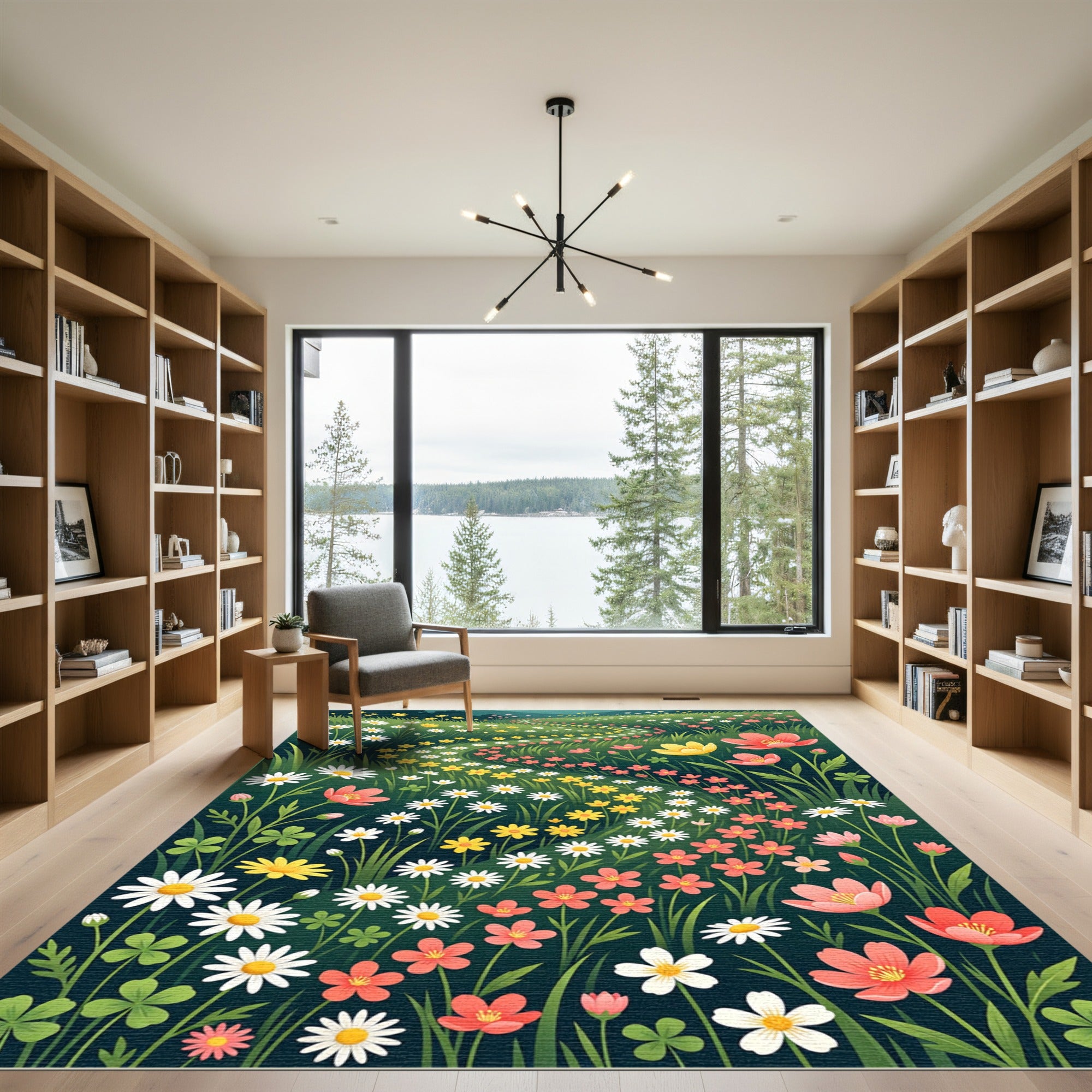 Whimsical Floral Meadow Path Rug