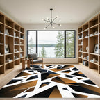 Modern Black and Bronze Geometric Shards Rug