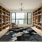 Abstract Terra Cotta Splatter Waves Rug