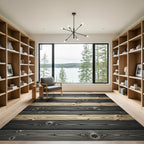 Dark Wood Grain Plank Rug