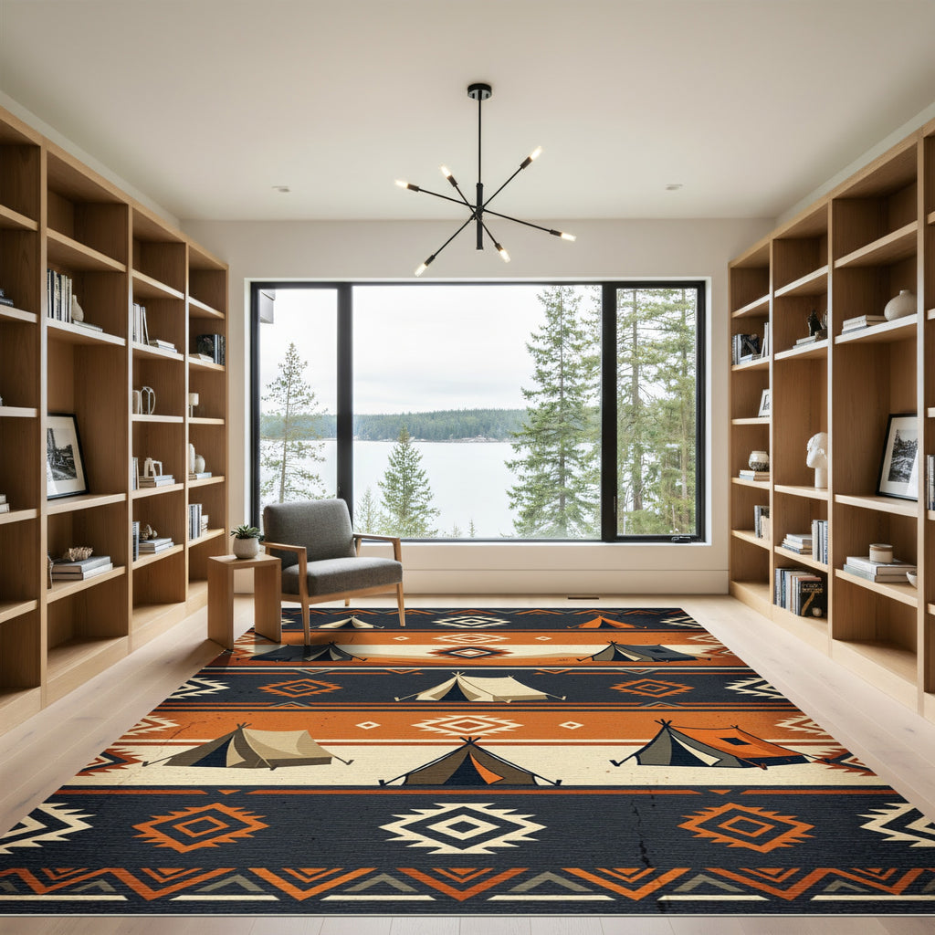 Geometric Southwestern Tent Earth Tone Rug