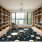 Golden Polka Dot Midnight Sky Rug