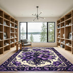 Elegant Violet Lily Botanical Art Rug
