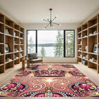 Regal Crown Jewel Ornate Background Rug