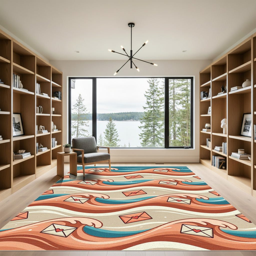 Coral Love Wave Mail Pattern Rug