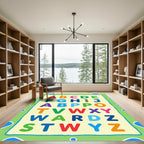 Colorful Alphabet Letters Grid Poster Rug