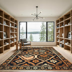 Elegant Amber Floral Intertwined Archway Rug