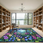 Midnight Wisteria and Morning Glory Garden Rug
