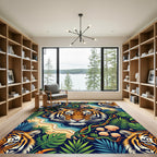 Majestic Tiger Jungle Seashell Swirl Rug