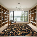 Golden Floral Acanthus Vine Rug