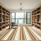 Modern Earth Tone Striped Rug