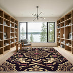 Baroque Cupid Heart Floral Damask Rug