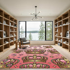 Pink Crown Rose Star Medallion Rug