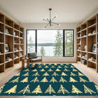 Golden Khaki Pine Tree Repeat Rug