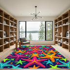 Vibrant Sea Star Ocean Life Rug