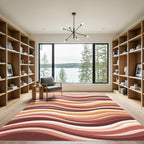 Earthy Tone Abstract Wave Relief Rug