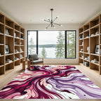 Crimson Berry Swirl Abstract Rug