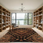 Aztec Gold Geometric Tribal Arrow Rug