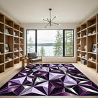 Geometric Amethyst Crystal Facet Rug