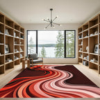 Crimson Poppy Wave Flow Rug
