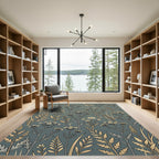 Sage Green Botanical Meadow Field Rug