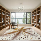 Radiant Gold Bursting Speckle Composition Rug