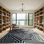 Monochromatic Geometric Labyrinth Abstract Rug
