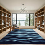 Oceanic Swirls Flowing Indigo Rug