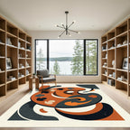 Abstract Burnt Orange Artistic Palette Rug
