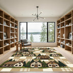 Woodland Village Cabin Landscape Rug
