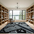Gray Cracked Stone Explosion Rug