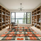 Rustic Plaid Heart Country Valentine Rug