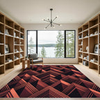 Terracotta Geometric Mountain Peak Chevron Rug
