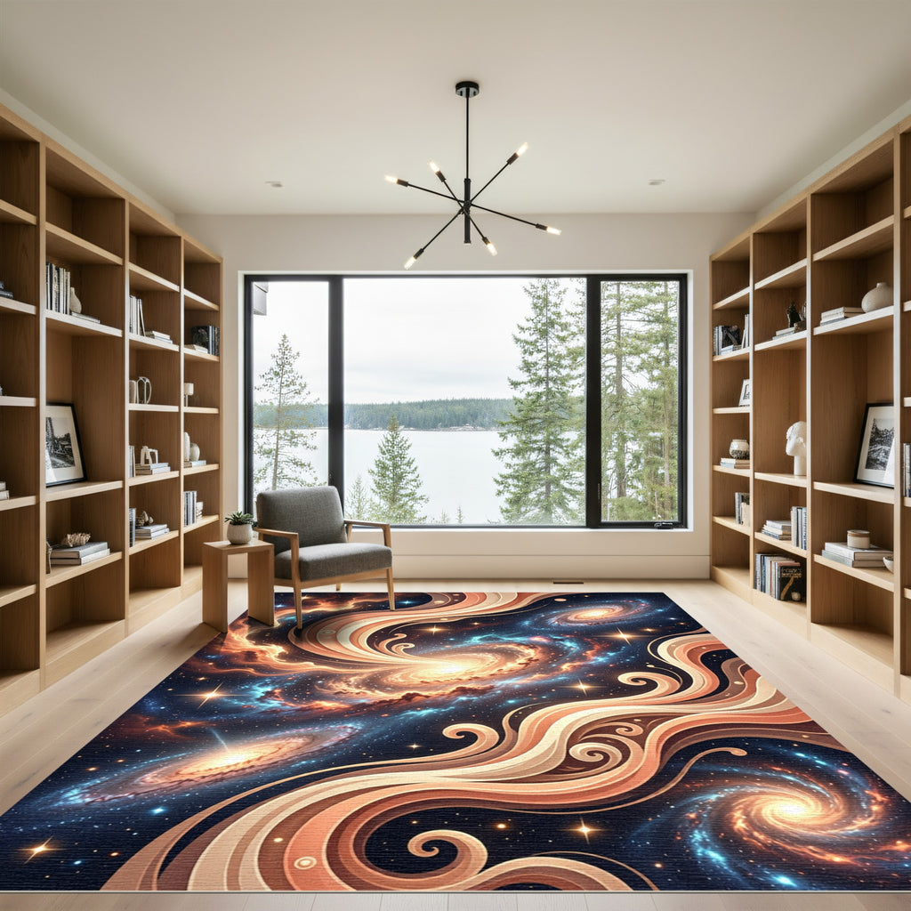 Cosmic Swirl Nebula Galaxy Rug