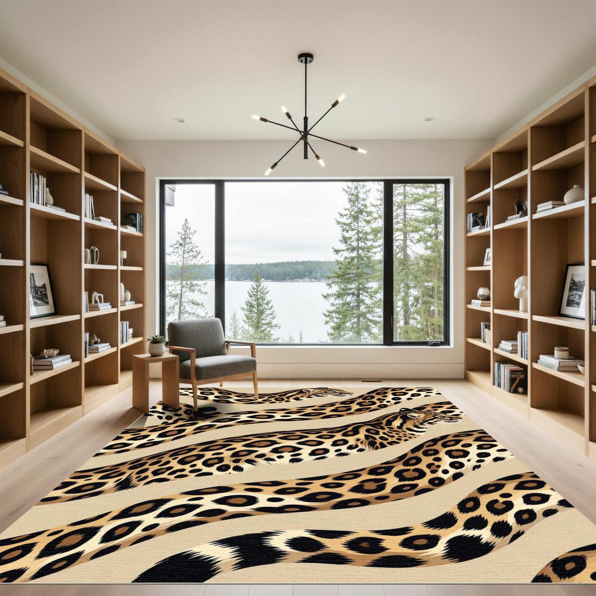 Wild Ocelot Spotted Serpentine Beige Rug