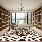 Brown and White Spotted Highland Cow Rug