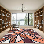 Terra Cotta Fragmented Abstract Geometric Rug