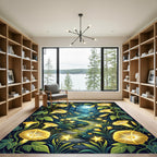 Luminous Golden Nocturnal Meadow Floral Rug