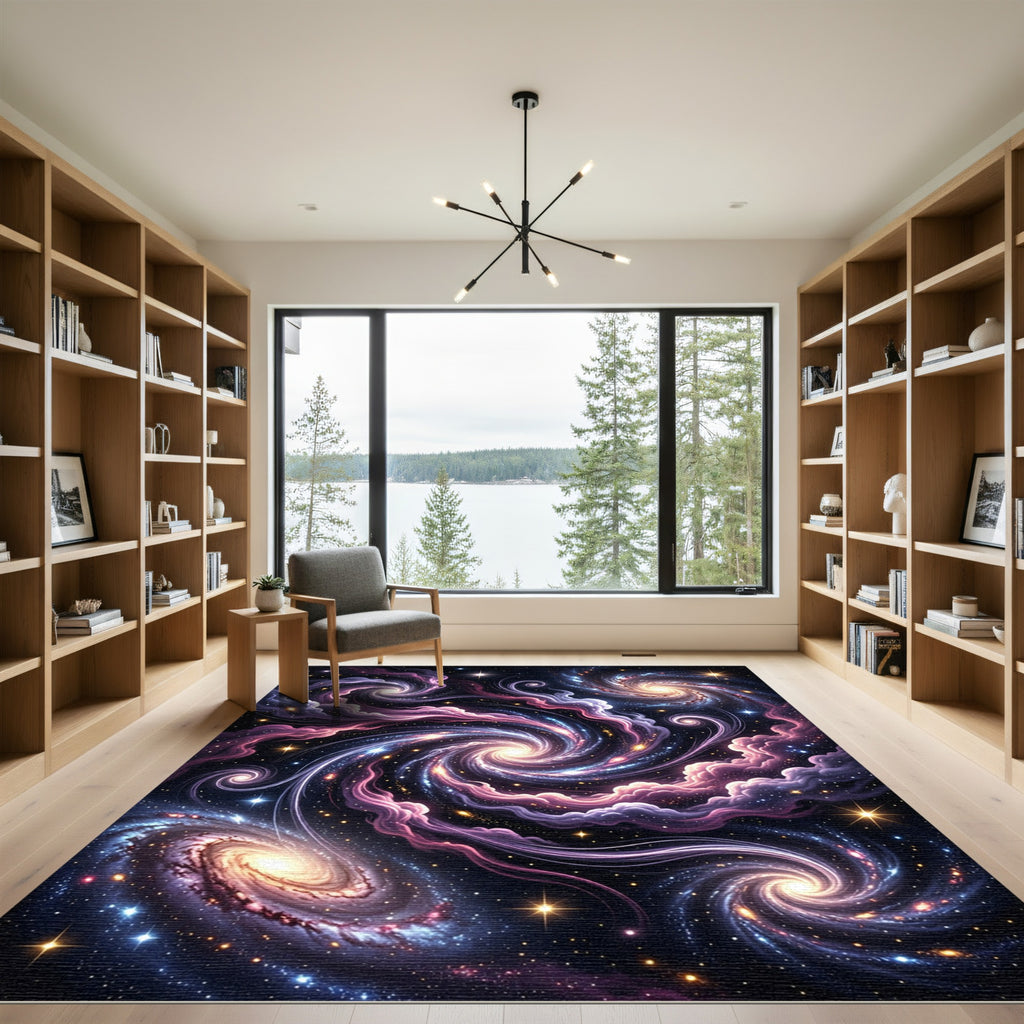 Cosmic Nebula Swirl Galaxy Area Rug
