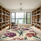 Elegant Vintage Carnation Floral Bouquet Rug
