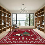 Red Festive Santa Truck Christmas Rug