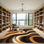Rich Earthy Swirl Brush Strokes Rug