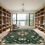 Emerald Green Floral Medallion Rug