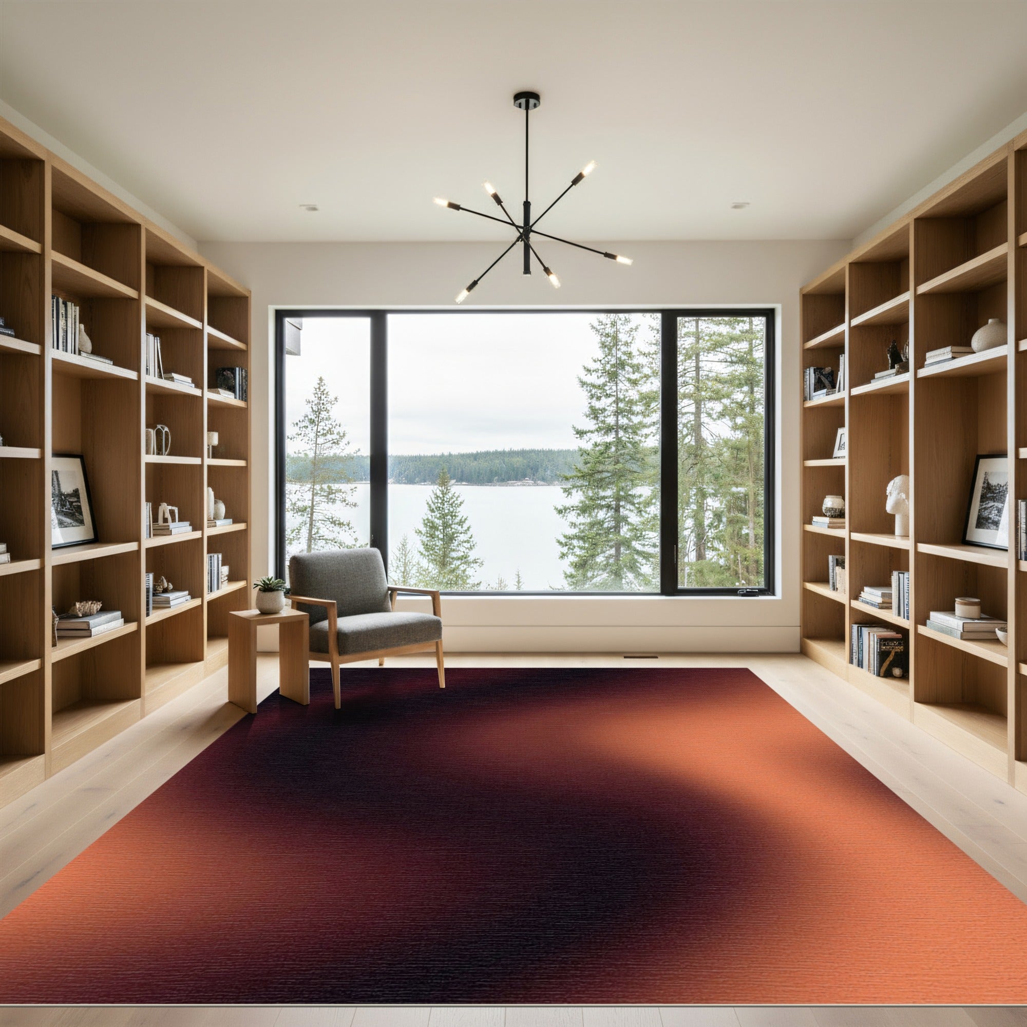 Ethereal Sienna Abstract Liquid Wave Rug