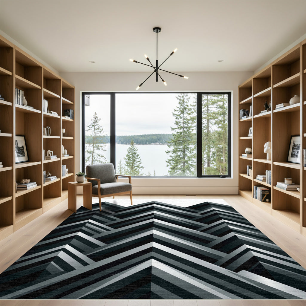 Monochromatic Angled Geometric Peaks Rug