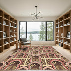 Pink Geometric Archway Palm Night Rug