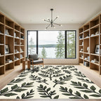 Green Leaf Branch Garden Rug