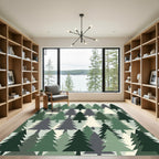 Mid Century Modern Forest Pine Rug